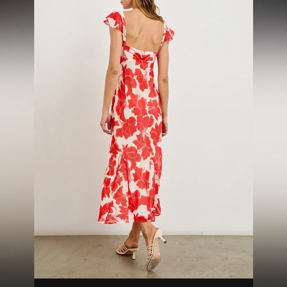 Rails Marigold Scarlet Hibiscus Floral Maxi Dress - Picture 2 of 8